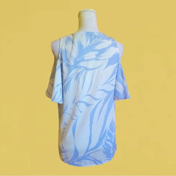 EUC Ivanka Trump Blue and White Blouse with Tassels - Picture 3 of 7